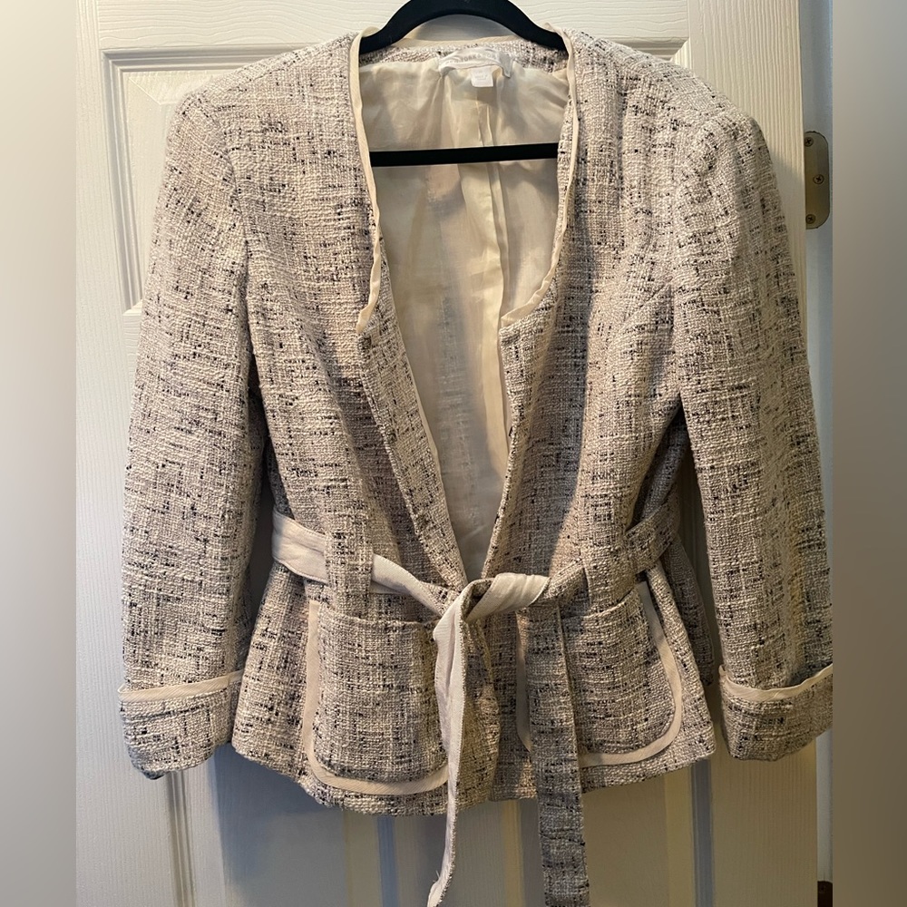 Tweed white and gray blazer